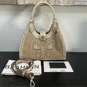 Brahmin Adrian WIND CHIME SAPELO W/Appliqued Butterfly Studs & Crystals